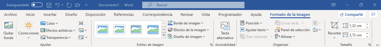 Pestaña formato